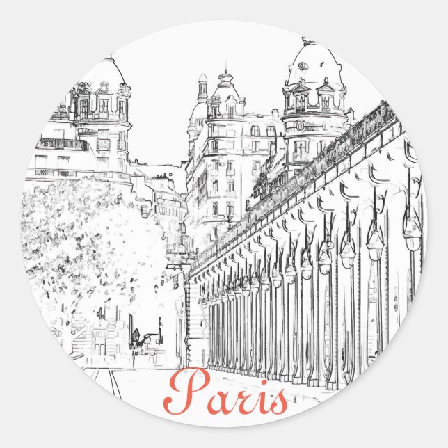 Pont de Bir-Hakeim über Seine - Paris, Frankreich Runder Aufkleber (Vorderseite)