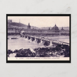 Pont de la Guillotiere, Lyon, Frankreich Vintage Postkarte