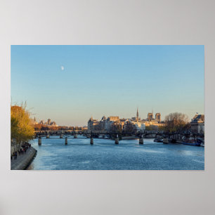 Pont des Arts and ile de la Cite - Paris, Frankrei Poster