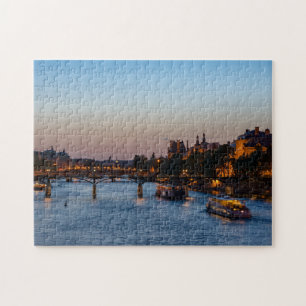 Pont des Arts at Nightfall - Paris, Frankreich Puzzle