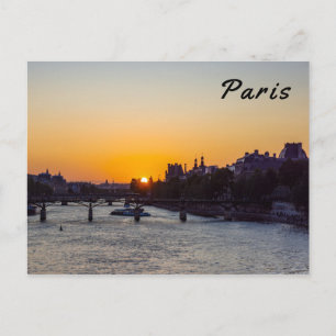 Pont des Arts bei Sonnenuntergang - Paris, Frankre Postkarte