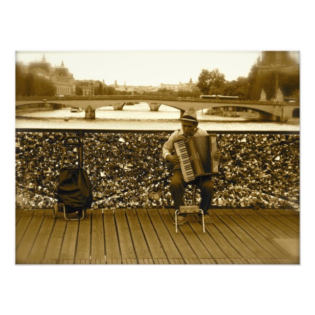 Pont des Arts: Die Liebe Lock Bridge, Paris Fotodruck (Vorne)
