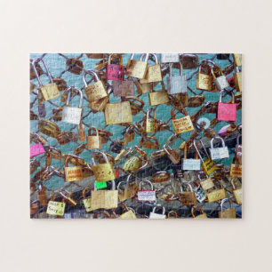 Pont des Arts Liebe Locks Paris. Puzzle