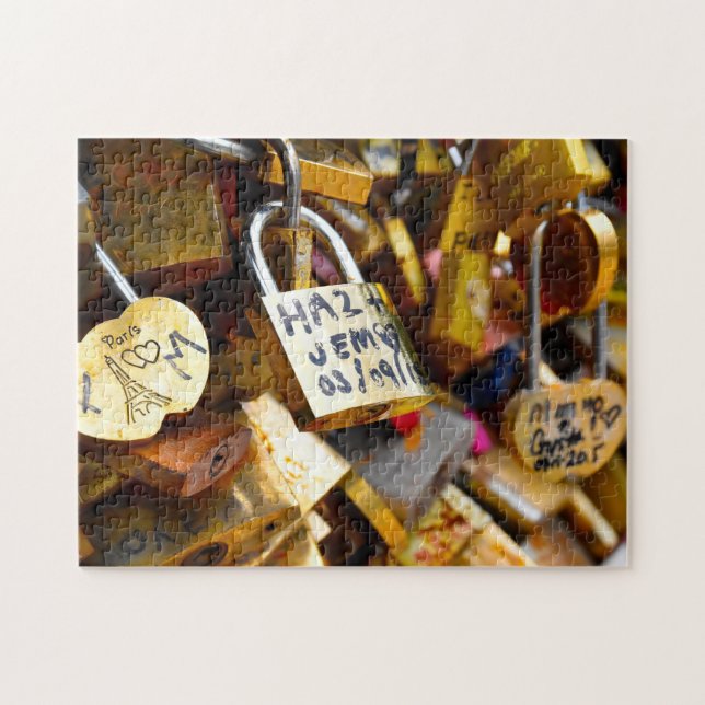 Pont des Arts Liebe Locks Paris. Puzzle (Horizontal)