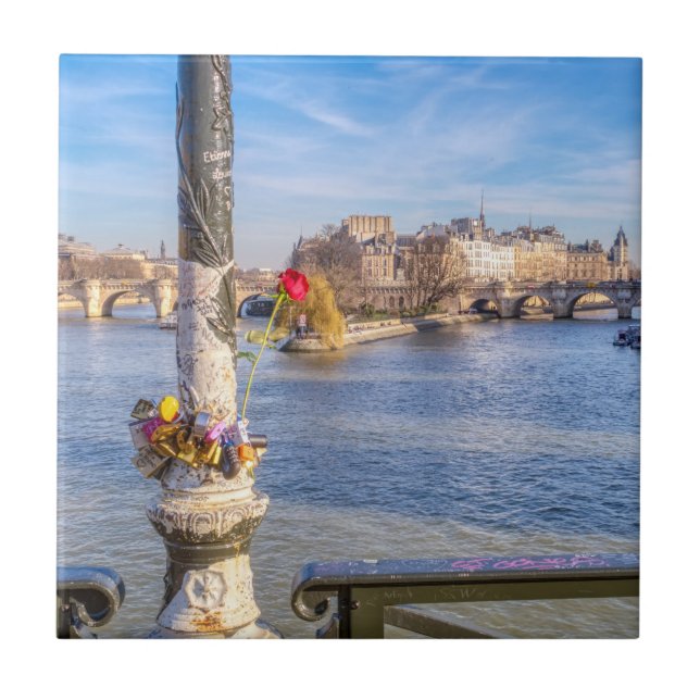 Pont des Arts on Valentine - Paris Fliese (Vorderseite)