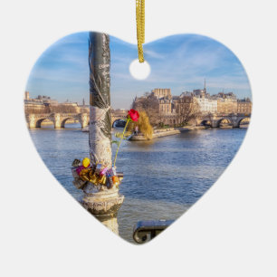 Pont des Arts on Valentine - Paris Keramik Ornament