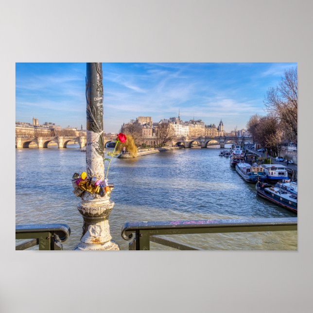 Pont des Arts on Valentine - Paris Poster (Vorne)