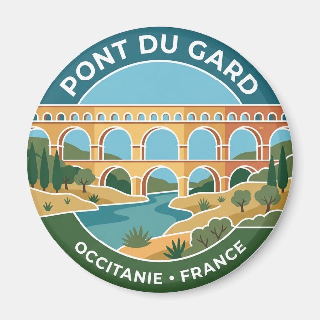 Pont du Gard Frankreich Magnet (Vorne)