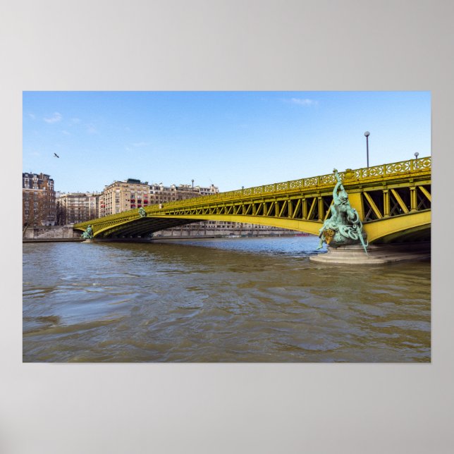 Pont Mirabeau über die Seine - Paris Frankreich. Poster (Vorne)