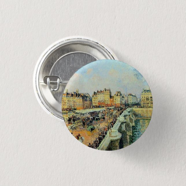 Pont Neuf, Nachmittag, Sonnenlicht Camille Pissarr Button (Vorne & Hinten)