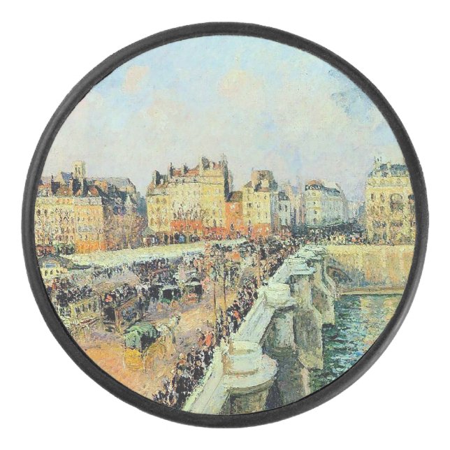 Pont Neuf, Nachmittag, Sonnenlicht Camille Pissarr Eishockey Puck (Vorderseite)