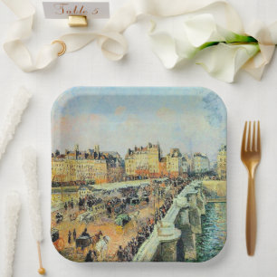 Pont Neuf, Nachmittag, Sonnenlicht Camille Pissarr Pappteller