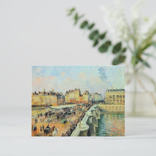 Pont Neuf, Nachmittag, Sonnenlicht Camille Pissarr Postkarte (Stehend Vorderseite)