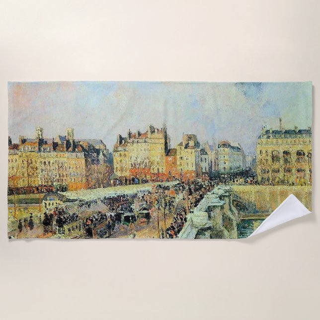 Pont Neuf, Nachmittag, Sonnenlicht Camille Pissarr Strandtuch (Vorderseite)