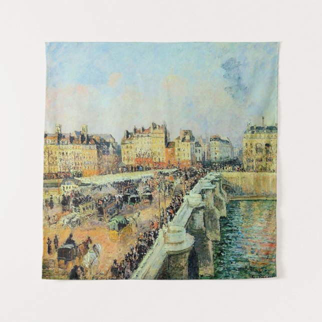 Pont Neuf, Nachmittag, Sonnenlicht Camille Pissarr Wandteppich (Vorderseite)