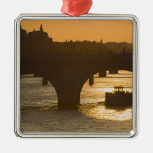 Pont Neuf, Seine, Sonnenuntergang, Paris, Frankrei Ornament Aus Metall
