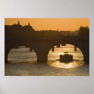 Pont Neuf, Seine, Sonnenuntergang, Paris, Frankrei Poster