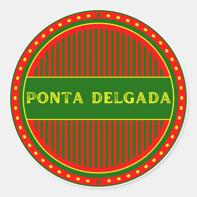 Ponta Delgada City Emblem – Portuguese Identity Runder Aufkleber (Vorderseite)