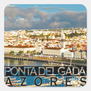 Ponta Delgada Quadratischer Aufkleber