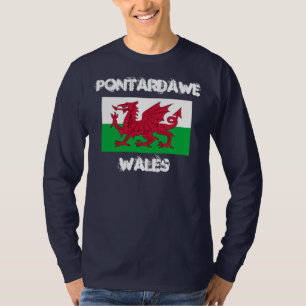 Pontardawe, Wales mit walisischer Flagge T-Shirt