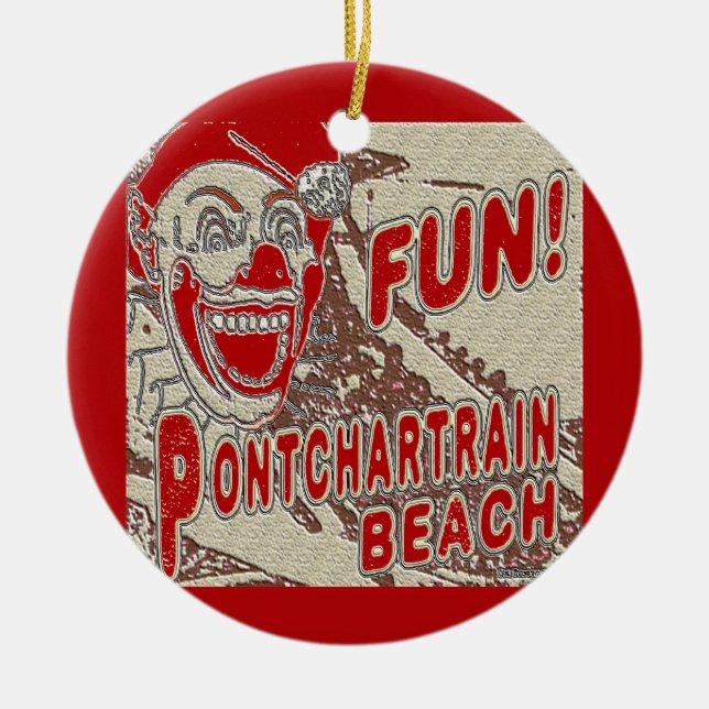 Pontchartrain Beach Clown Keramik Ornament (Vorne)