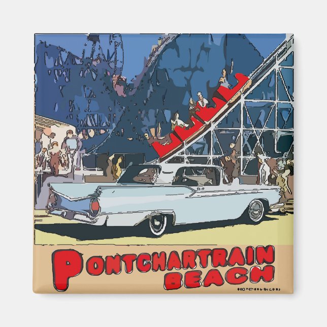 Pontchartrain Beach Zephyr Vintag Magnet (Vorne)