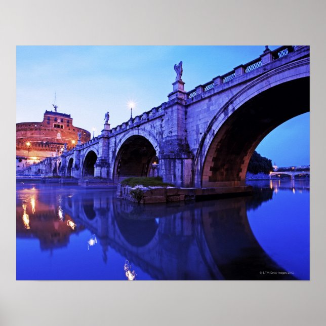 Ponte Sant' Angelo und Castel Sant'Angelo Poster (Vorne)