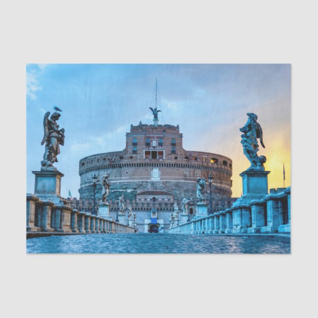 Ponte Sant'Angelo at dawn - Rome Italy Seidenpapier (Vorderseite)
