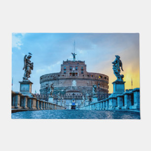 Ponte Sant'Angelo bei Morgendämmerung - Rom Italie Fußmatte