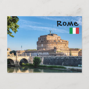 Ponte Sant'Angelo bei Morgengrauen - Rom, Italien Postkarte
