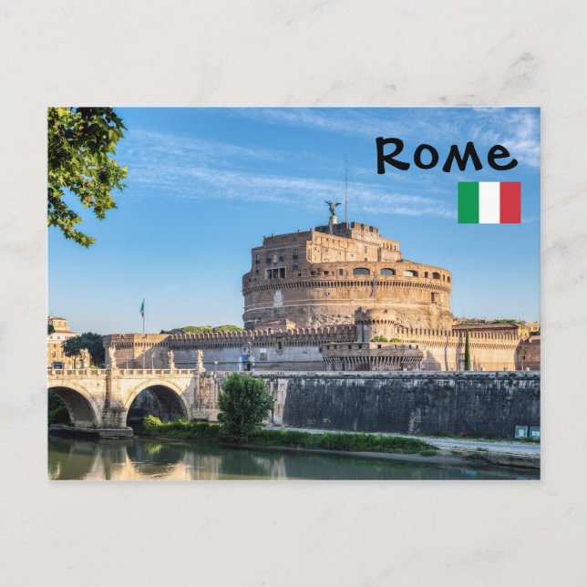Ponte Sant'Angelo im Morgengrauen - Rom, Italien Postkarte (Vorderseite)