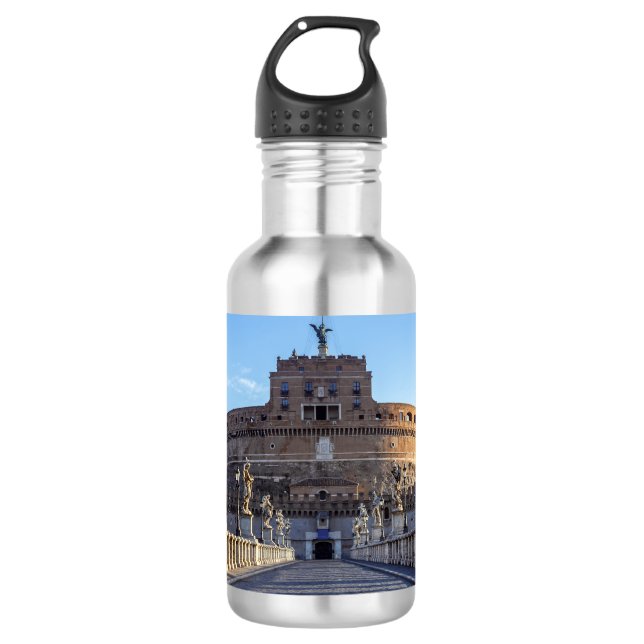 Ponte und Castel Sant'Angelo - Rom, Italien Edelstahlflasche (Vorderseite)