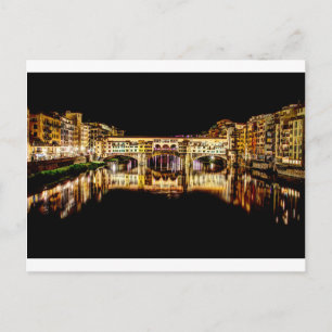 Ponte Vecchio bei Nacht Postkarte