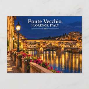 Ponte Vecchio Florenz Italien Nacht Postkarte