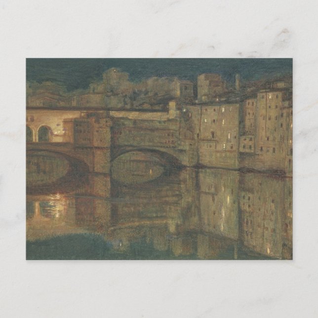 Ponte Vecchio, Florenz (Öl auf Leinwand) Postkarte (Vorderseite)