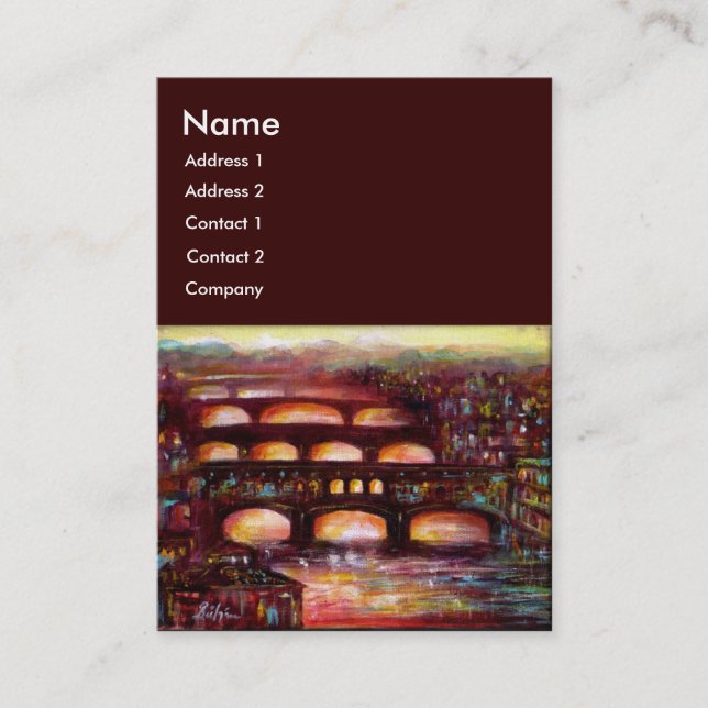 Ponte Vecchio und andere Brücken von Florenz Visitenkarte (Vorderseite)