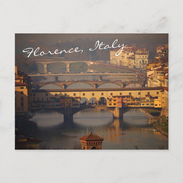 Ponte Vecchio und Brücken von Florenz, Italien Postkarte (Vorderseite)
