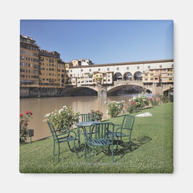 Ponte Vecchio und Tisch am Arno Rive Magnet (Vorne)