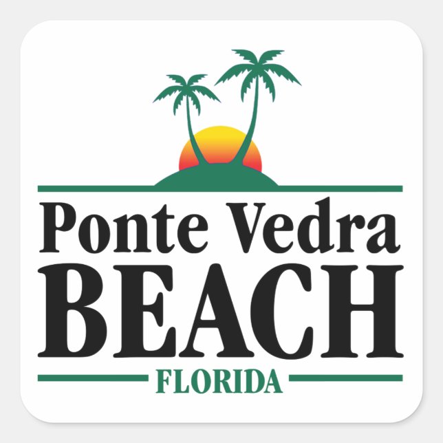 Ponte Vedra Beach Quadratischer Aufkleber (Vorderseite)