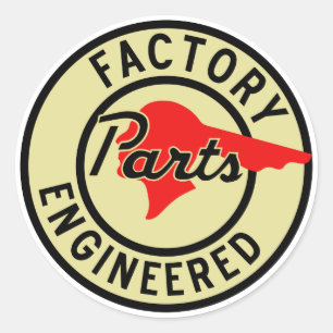 Pontiac Factory Engineered Parts Vintage-Schild Runder Aufkleber