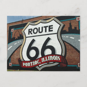 Pontiac Illinois US Route 66 Zeichen Postkarte