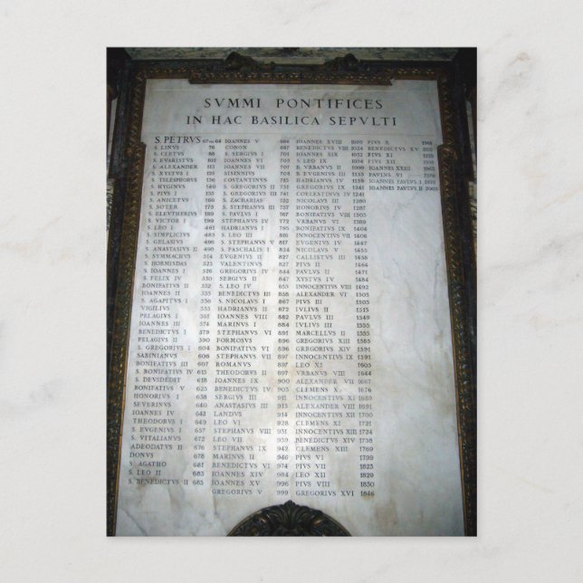 Pontifikatoren Postkarte (Vorderseite)