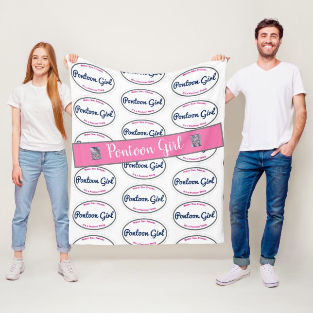 Ponton-Mädchen haften Sache-Decke an Fleecedecke (Beispiel)