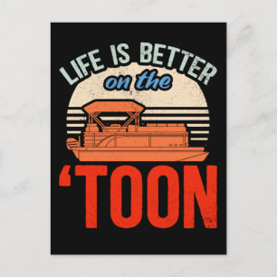 Pontoon Boat Captain Boat Postkarte