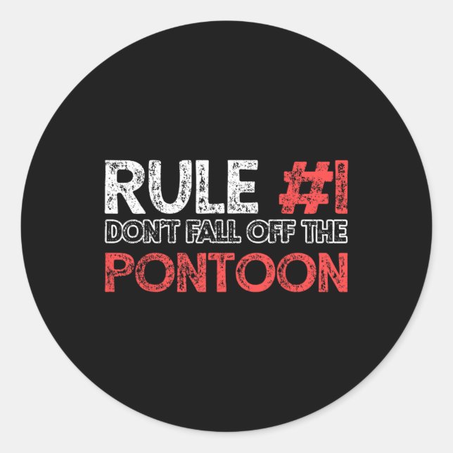 Pontoon Boat Captain Boating Vintage  Runder Aufkleber (Vorderseite)