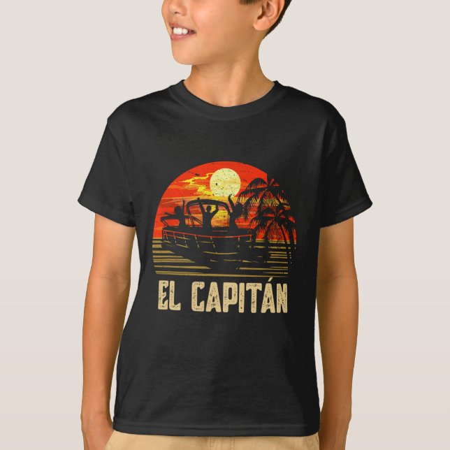 Pontoon Boat Captain Lake Boating El Capitan  T-Shirt (Vorderseite)