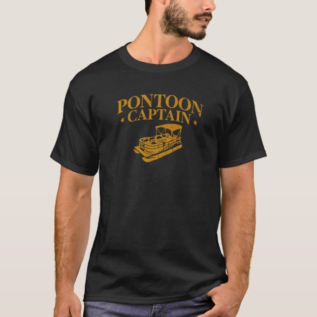 Pontoon Boat Captain Lake Pontoon Captain T-Shirt (Vorderseite)