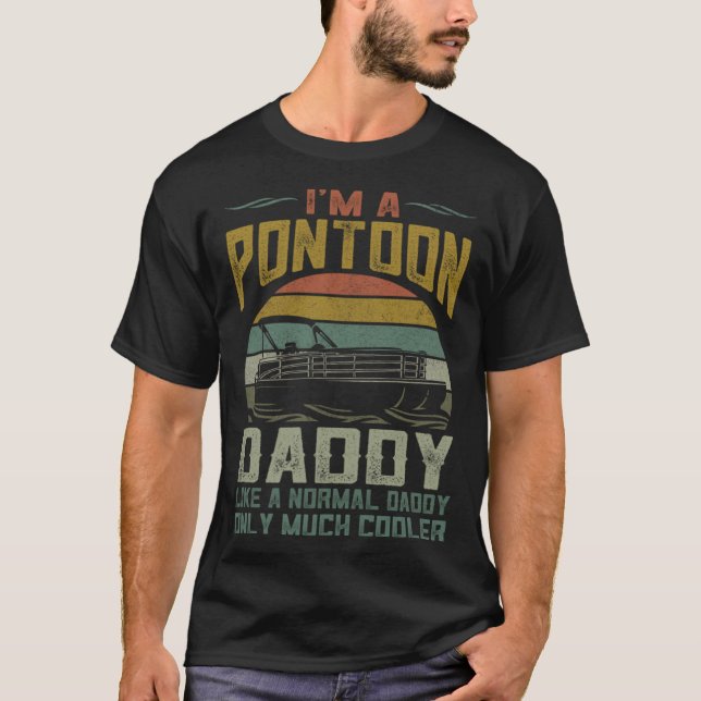 Pontoon Boat Daddy Apparel Fathers Day Boating Cap T-Shirt (Vorderseite)