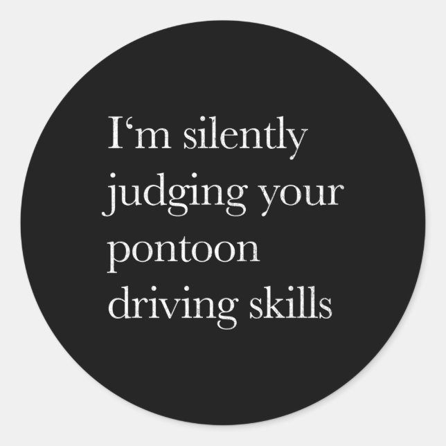Pontoon Boat Fun am Lake For Tritoon Captains Runder Aufkleber (Vorderseite)