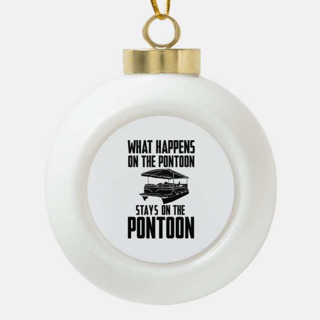 Pontoon Boat Keramik Kugel-Ornament (Vorderseite)
